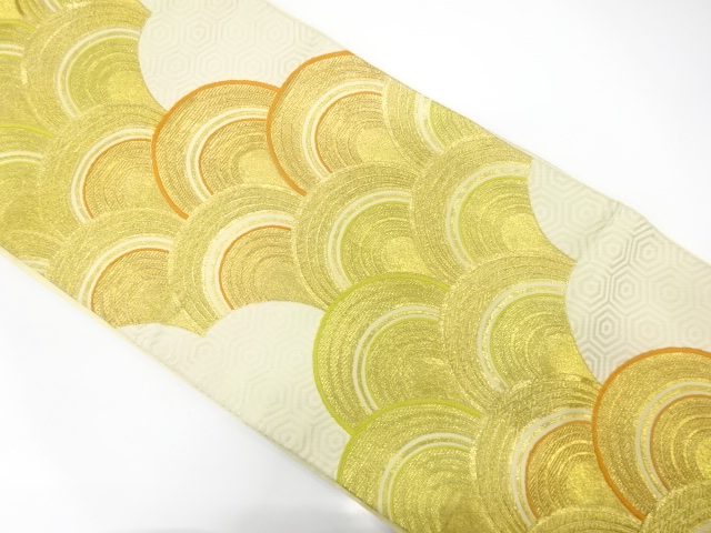 アンティーク　青海波模様織り出し袋帯（材料）